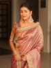 Designer Banarasi Tissue Silk Allover Zari Booti Saree With Zari Lace