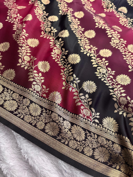 Banarasi Katan Silk Rangkat Saree With Heavy Zari Richpallu