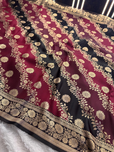 Banarasi Katan Silk Rangkat Saree With Heavy Zari Richpallu