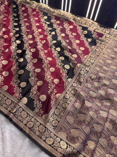 Banarasi Katan Silk Rangkat Saree With Heavy Zari Richpallu