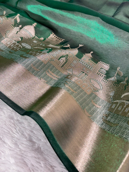 Ganga Ghat Premium Tissue Silk Saree