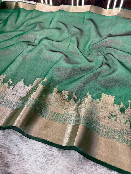 Ganga Ghat Premium Tissue Silk Saree