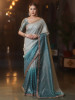 Designer Banarasi Tissue Silk Saree With Shaded Dye and sequence Lace