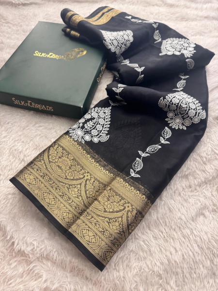Organza Silk Chikankari Embroidery  Saree