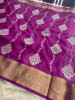 Organza Silk Chikankari Embroidery  Saree