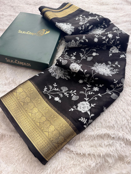 Organza Silk Chikankari Embroidery Saree