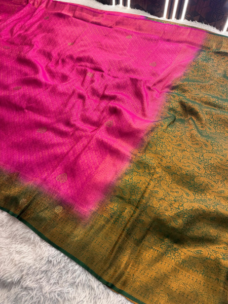 Premium Banarasi Softy Silk Saree with Swarovski Crystal Work and Tassels