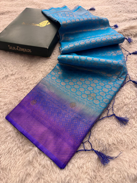 Premium Banarasi Softy Silk Saree with Swarovski Crystal Work and Tassels
