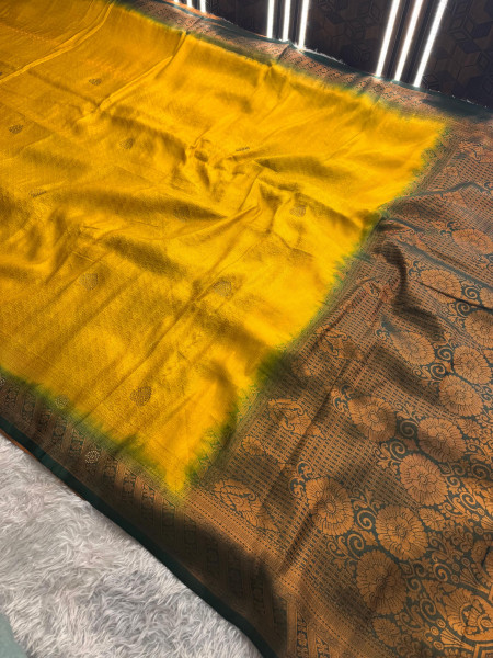 Premium Banarasi Softy Silk Saree with Swarovski Crystal Work and Tassels
