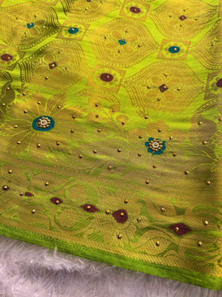 Banarasi Silk Saree With Zari and Meenakari Work