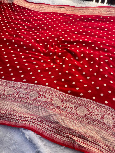 Pure Khaddi Georgette Handloom Banarasi Silk Saree