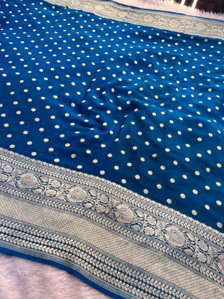 Pure Khaddi Georgette Handloom Banarasi Silk Saree