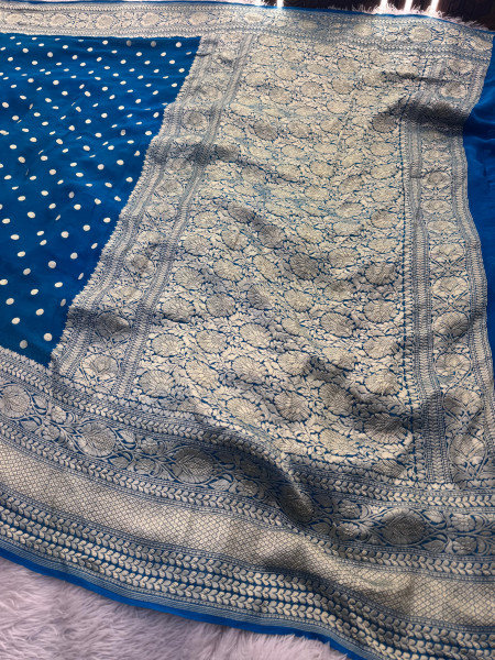 Pure Khaddi Georgette Handloom Banarasi Silk Saree