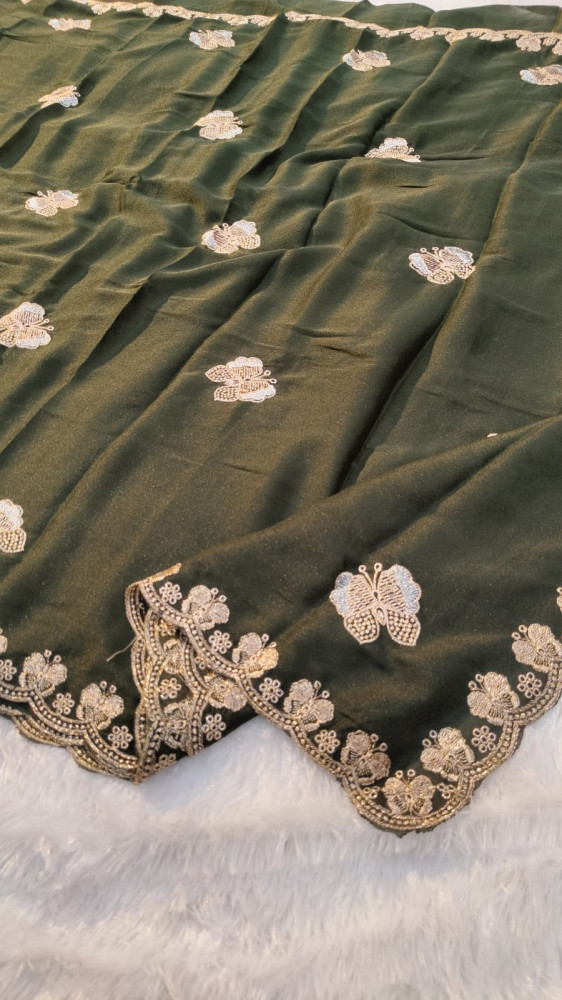 Image of Banarasi Silk Saree With Zari and Meenakari Work
