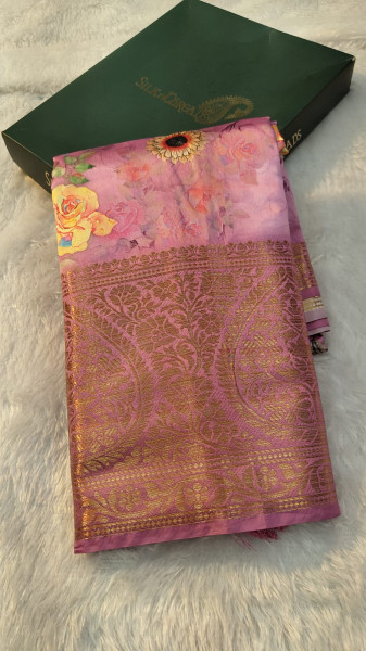 Fancy Printed Saree with Zari Border