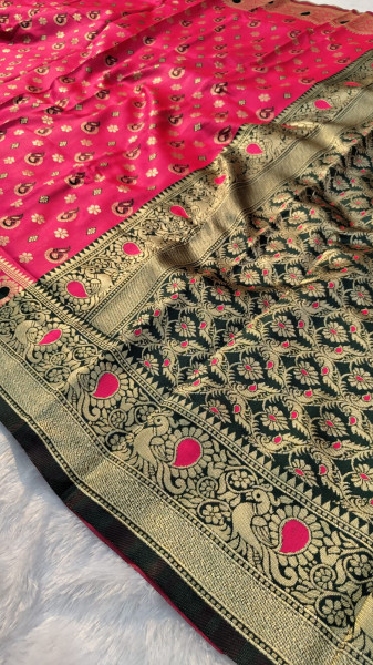 Banarasi Silk Saree With Zari and Meenakari Work