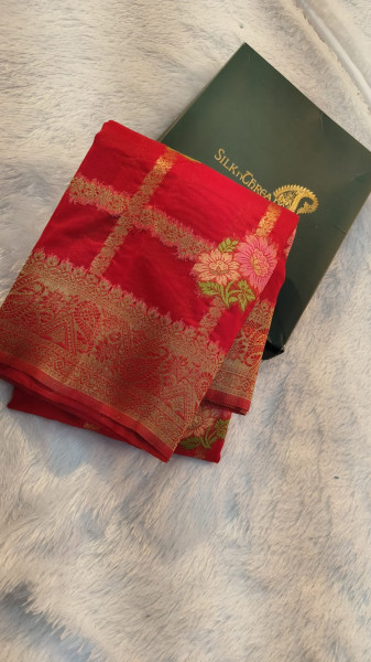 Banarasi Silk Saree With Zari and Meenakari Work