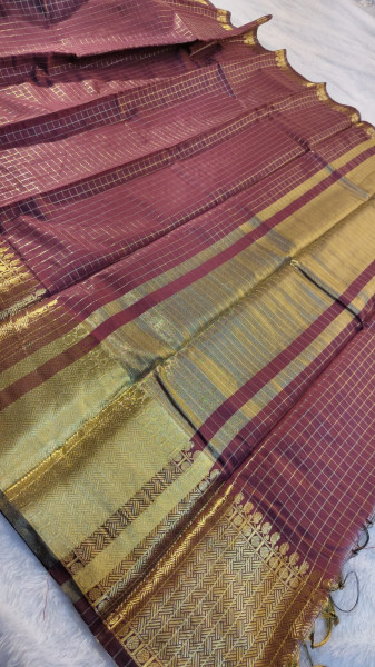 Banarasi Silk Zari Checks Saree