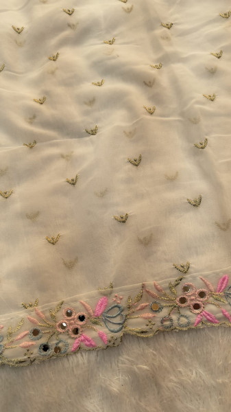Fancy Resham Embroidery Work Saree