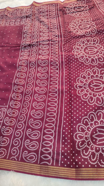 Fancy Wine Printed Saree
