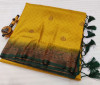 Premium Banarasi Softy Silk Saree with Swarovski Crystal Work and Tassels
