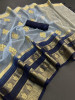 Organza Silk Saree with Gold Zari Embroidery Work and Sequence Border