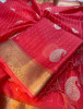 Organza Silk Saree with Sequence Embroidery Work and Tassels