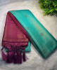 Premium Banarasi Softy Silk Saree with Swarovski Crystal Work and Tassels