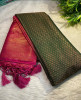 Premium Banarasi Softy Silk Saree with Swarovski Crystal Work and Tassels