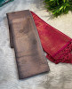 Premium Banarasi Softy Silk Saree with Swarovski Crystal Work and Tassels
