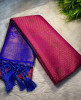 Premium Banarasi Softy Silk Saree with Swarovski Crystal Work and Tassels