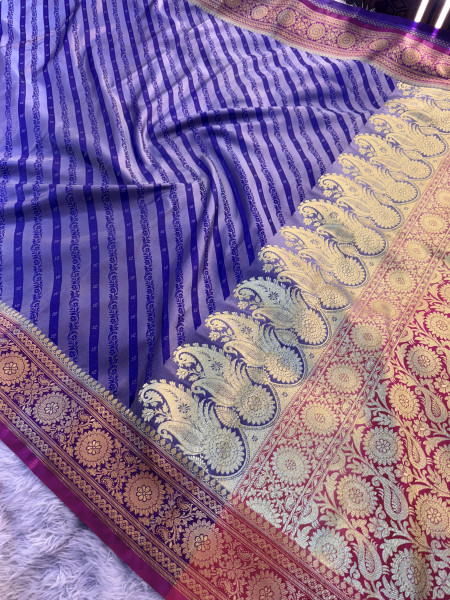 Banarasi Satin Silk Ethnic Motifs Design with Heavy Banarasi Richpallu
