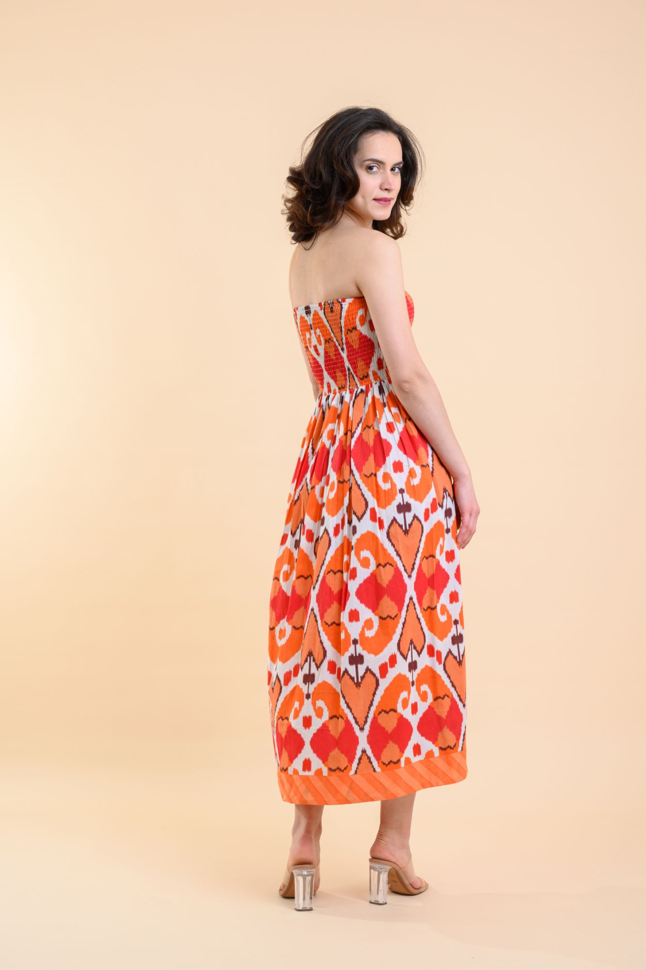 Alba Dress Ford Ikat Coral