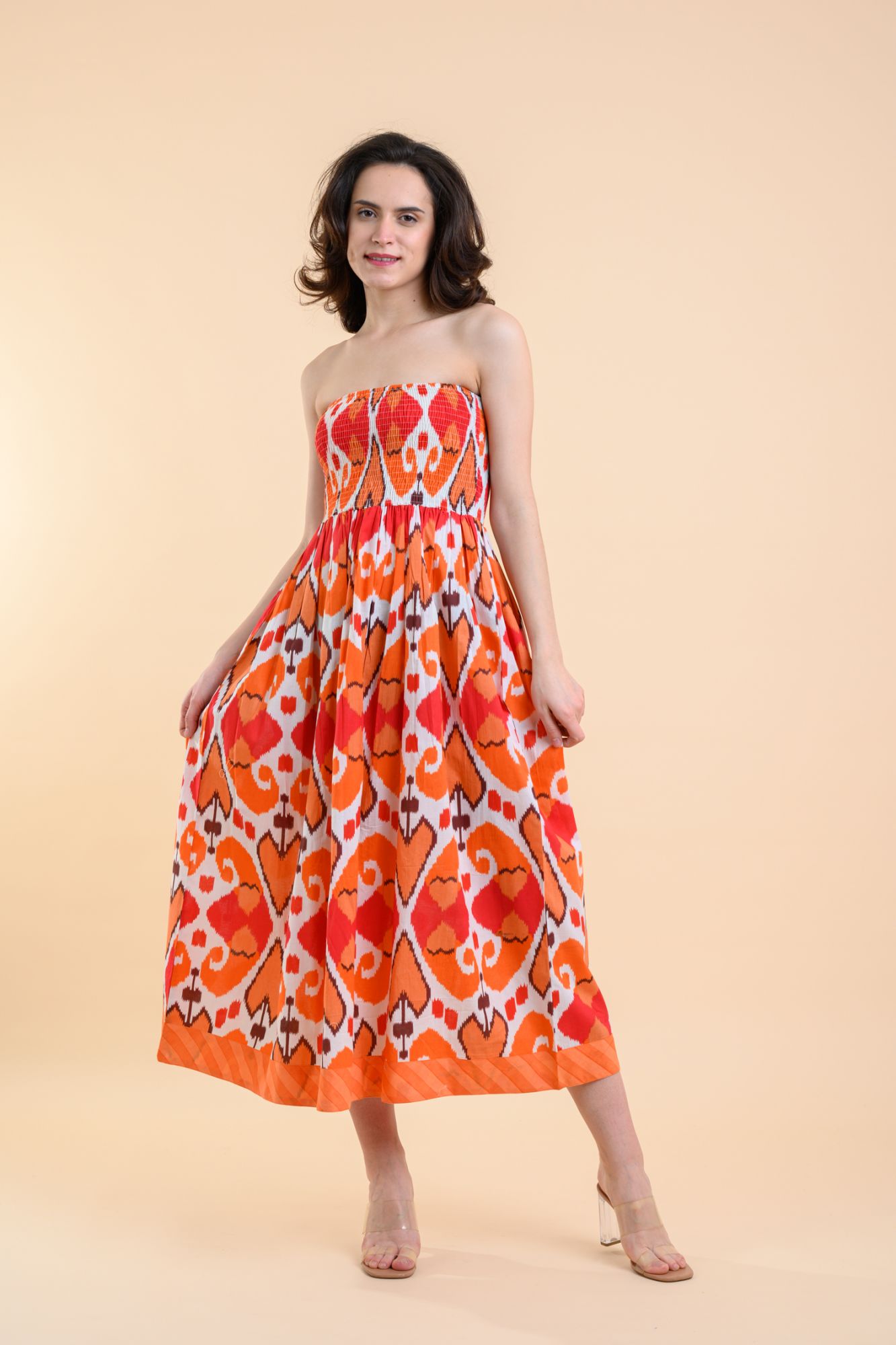 Alba Dress Ford Ikat Coral