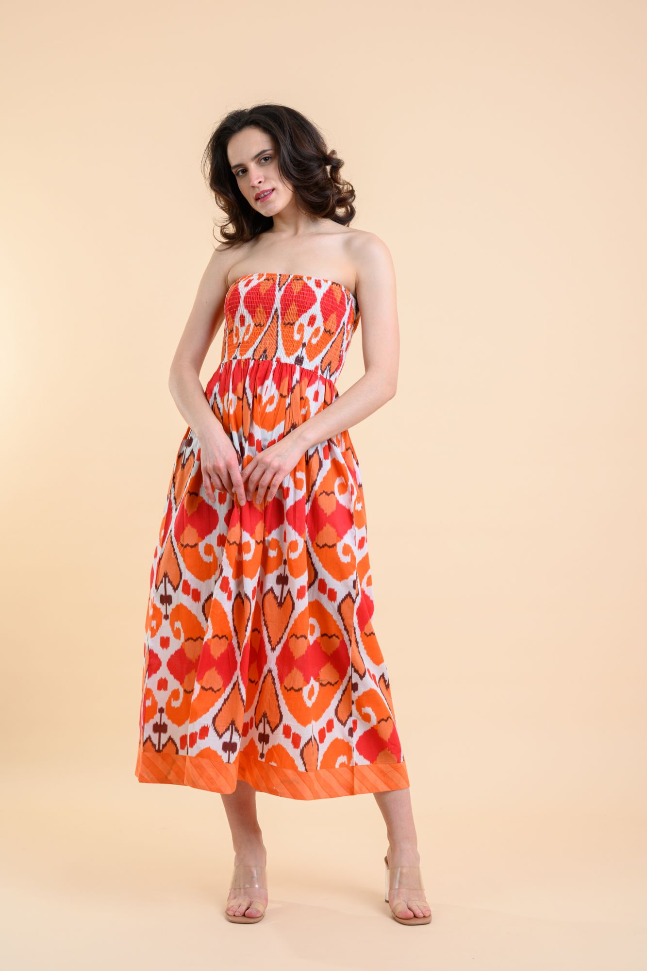 Alba Dress Ford Ikat Coral