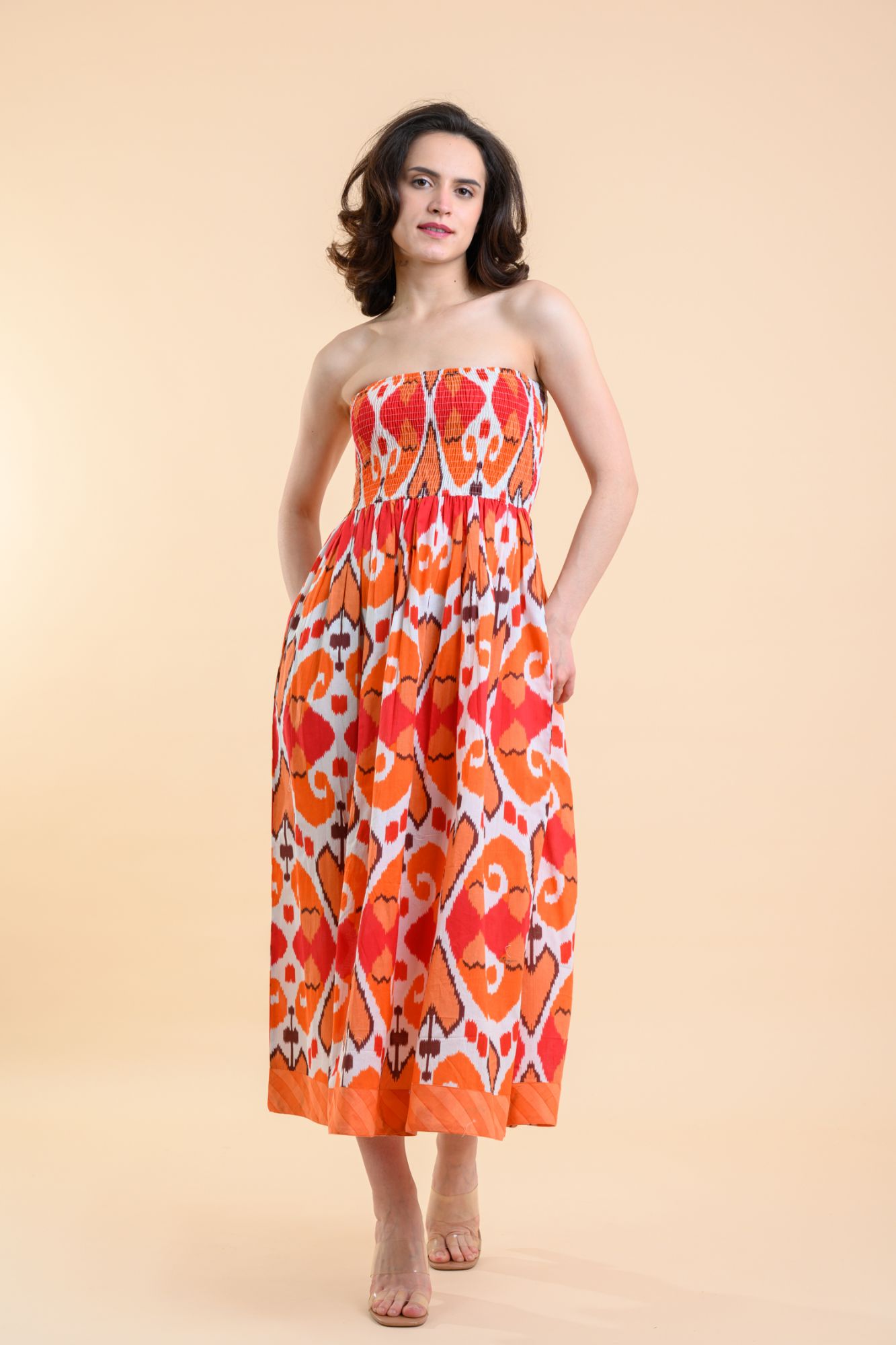 Alba Dress Ford Ikat Coral