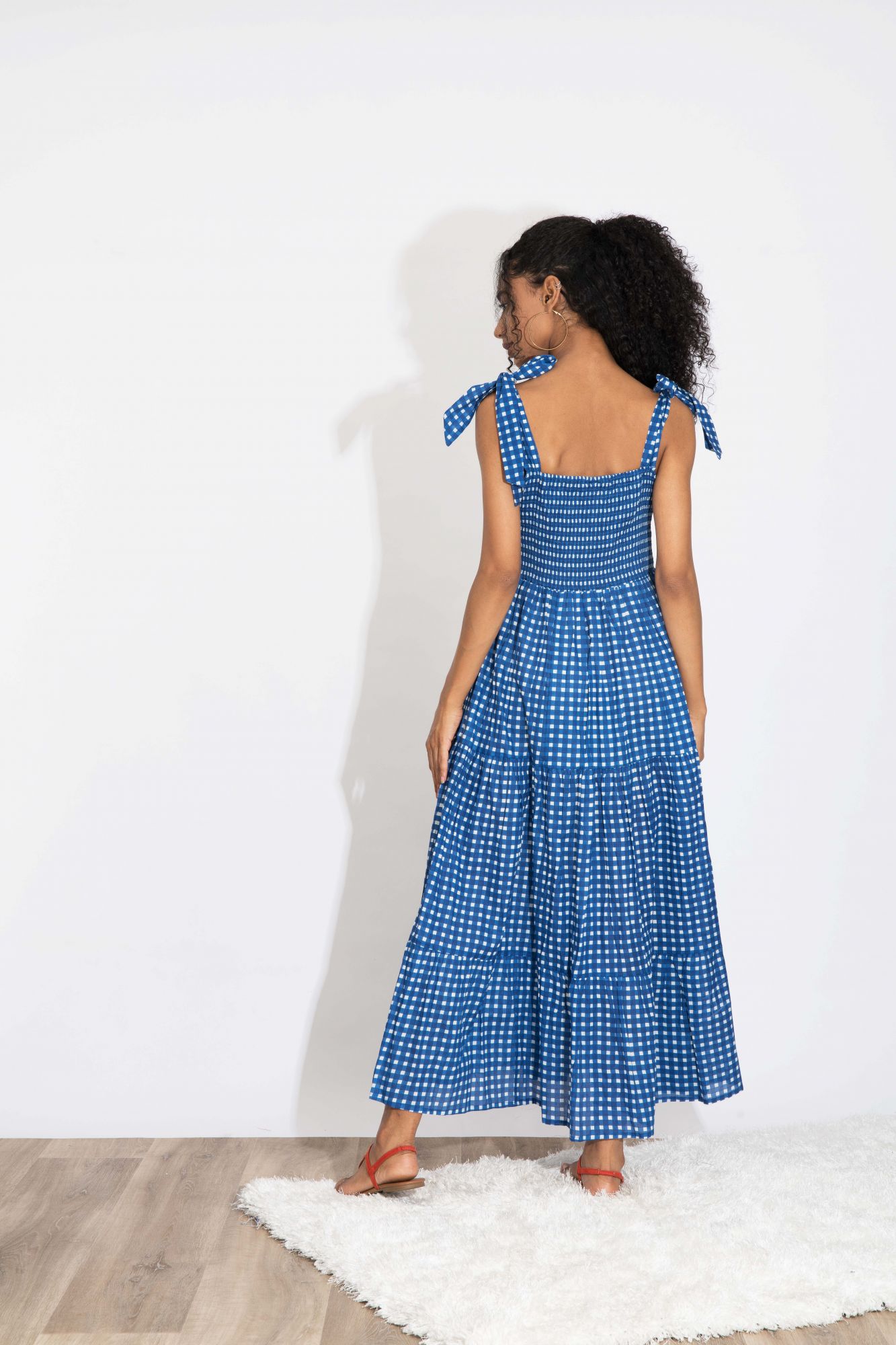 Capri Dress , Blue Checks Capri Dress , Blue Checks