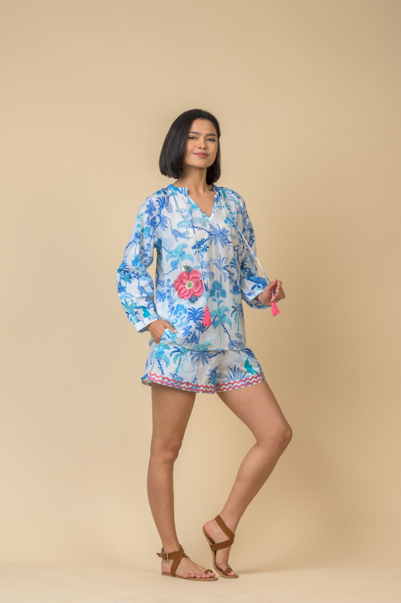 Cosmo Co-ord Set Toile Blue