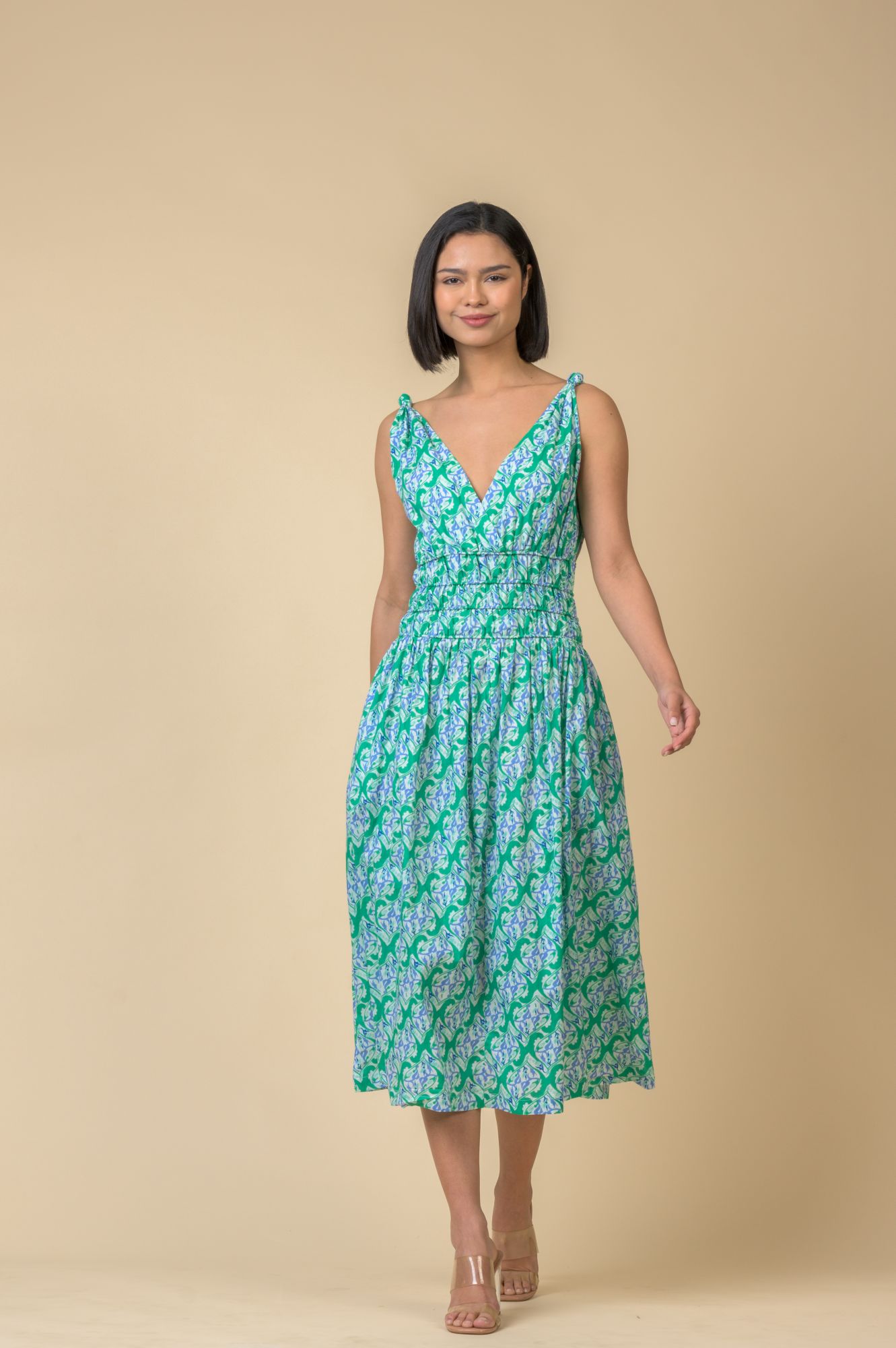 Lindsay Dress Carnation Green