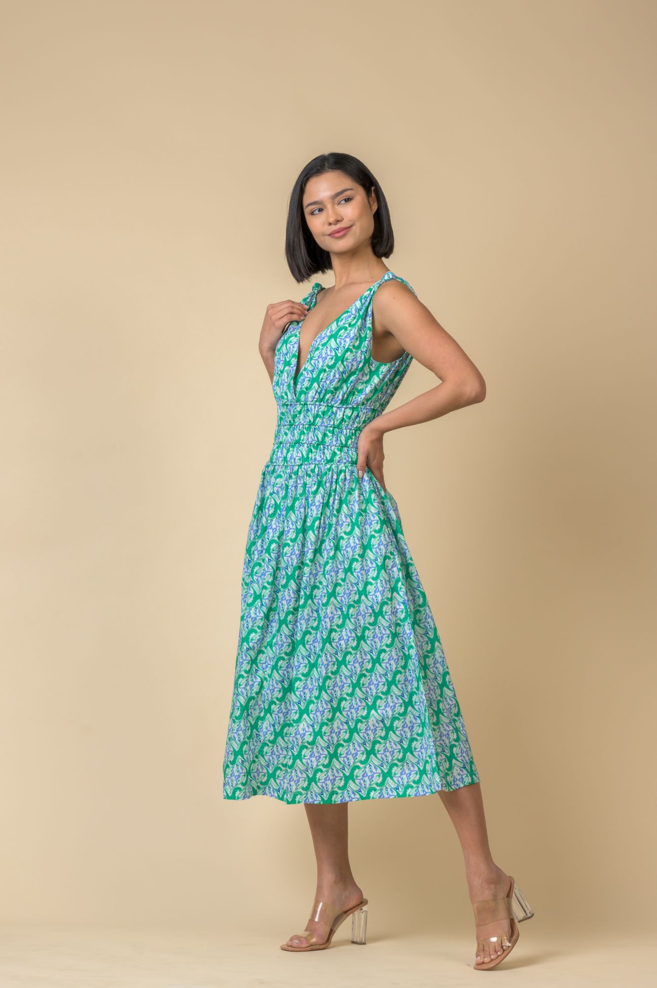 Lindsay Dress Carnation Green