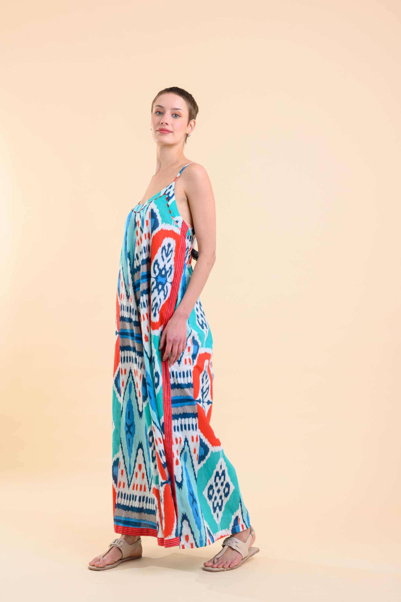 Rio Jumpsuit Parker Ikat Teal Red