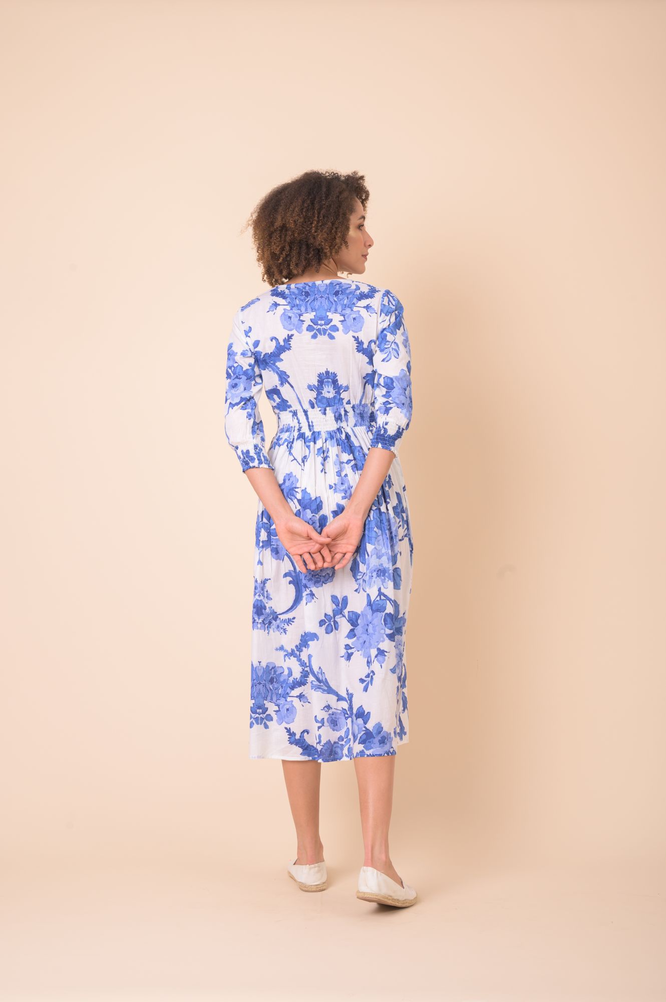 Roma Dress Peony Blue
