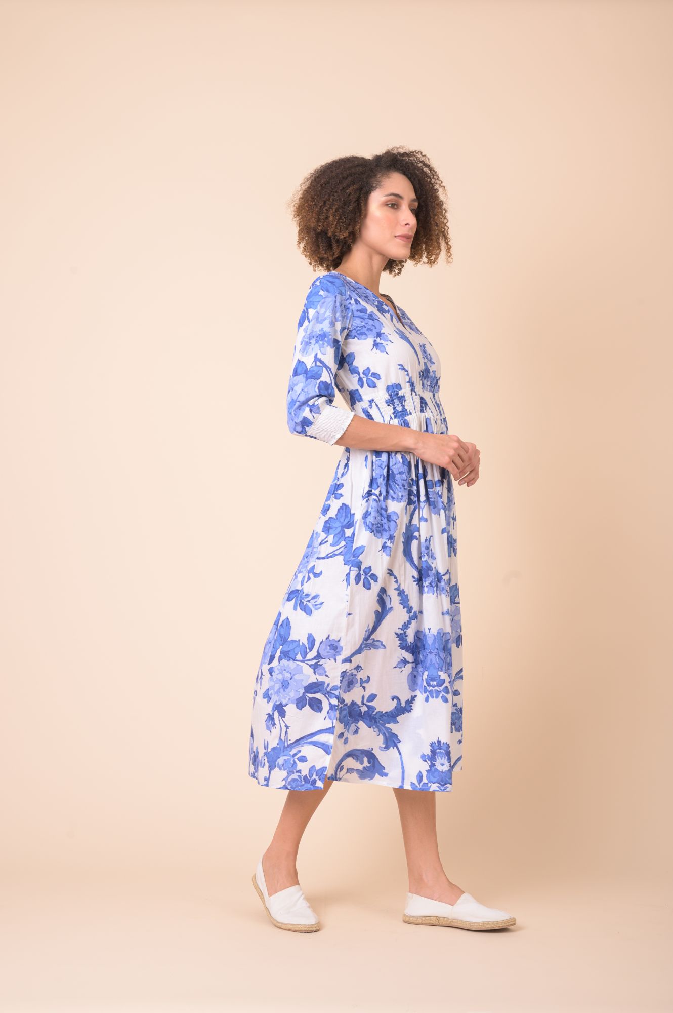 Roma Dress Peony Blue