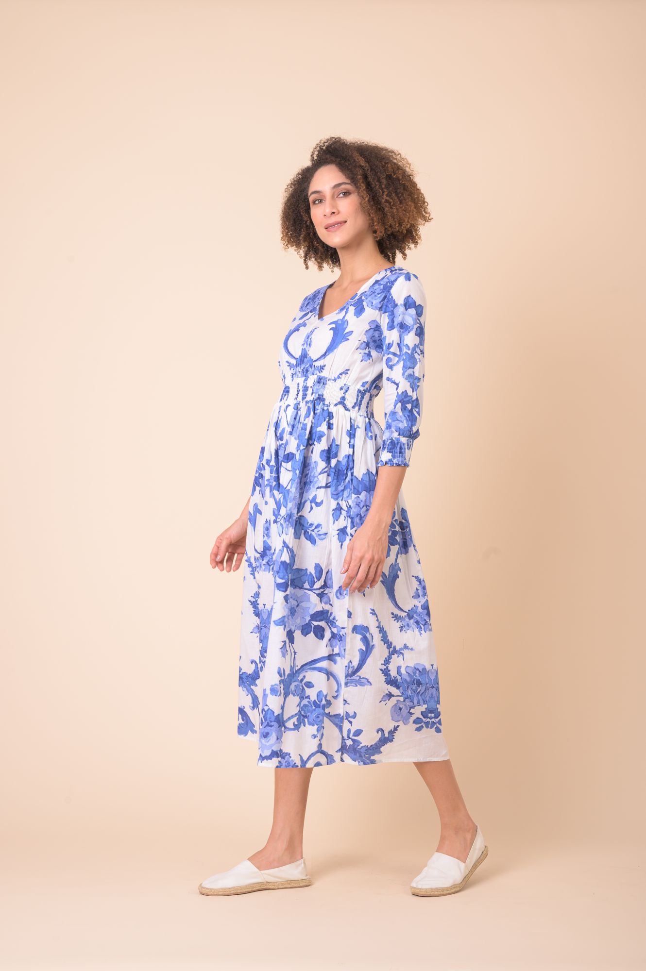 Roma Dress Peony Blue