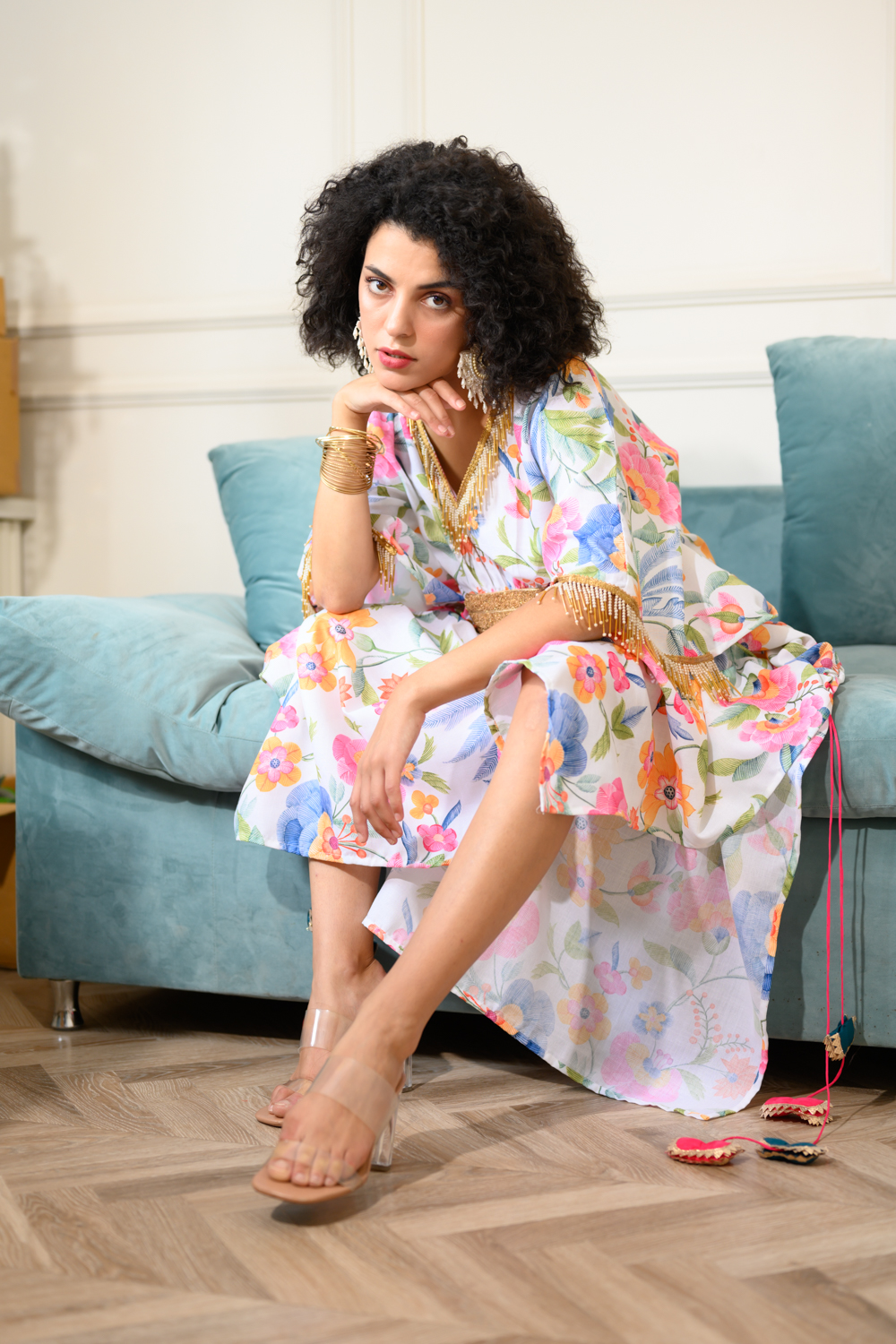 Laado Kaftan Ikigai White