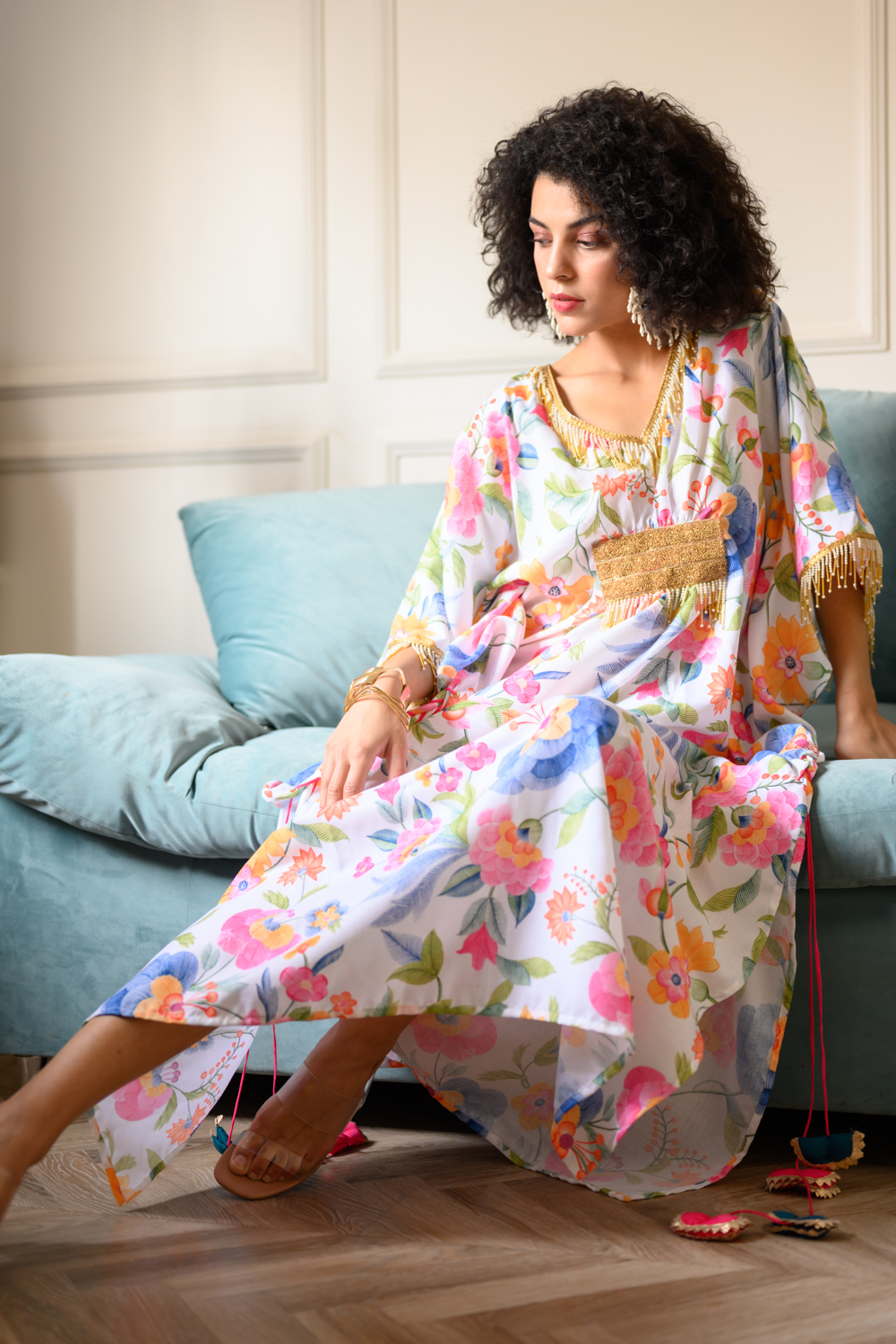 Laado Kaftan Ikigai White