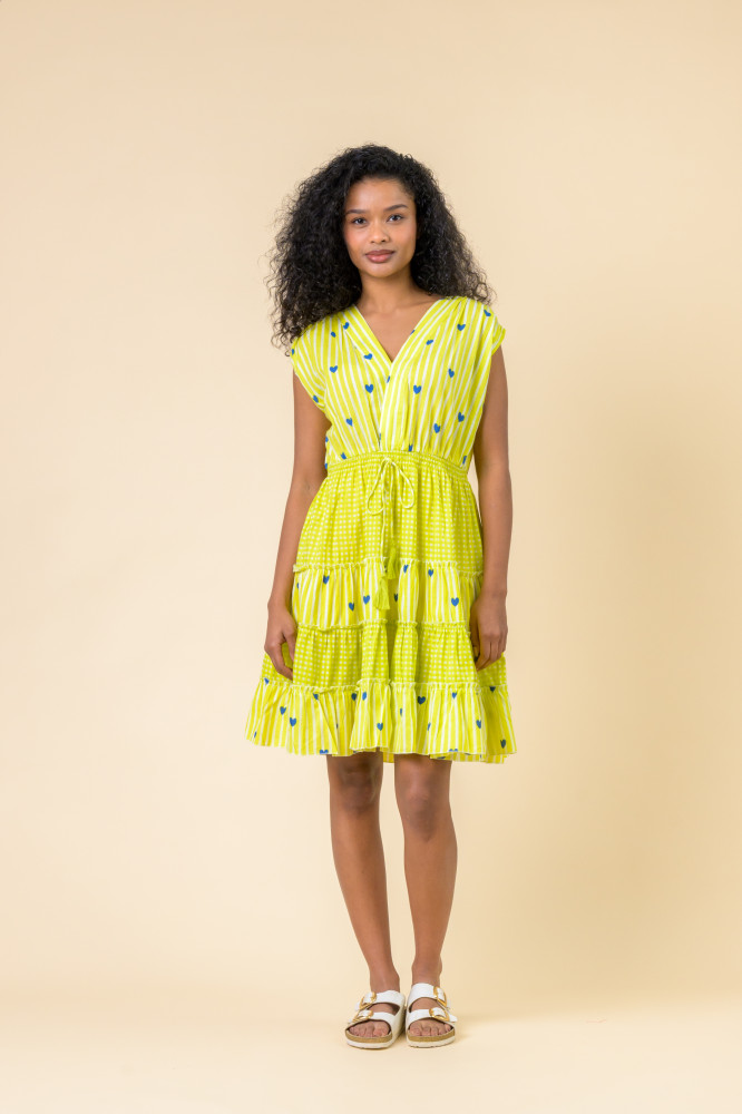 Image of Trixie Dress, Calico Yellow