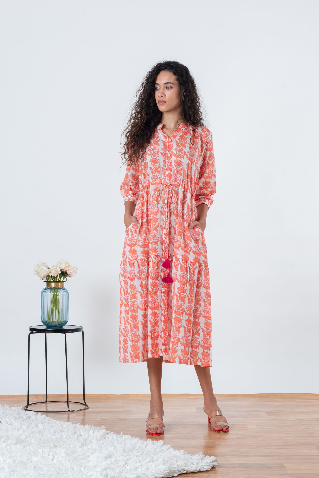 Tuscany Dress Creepers in Coral