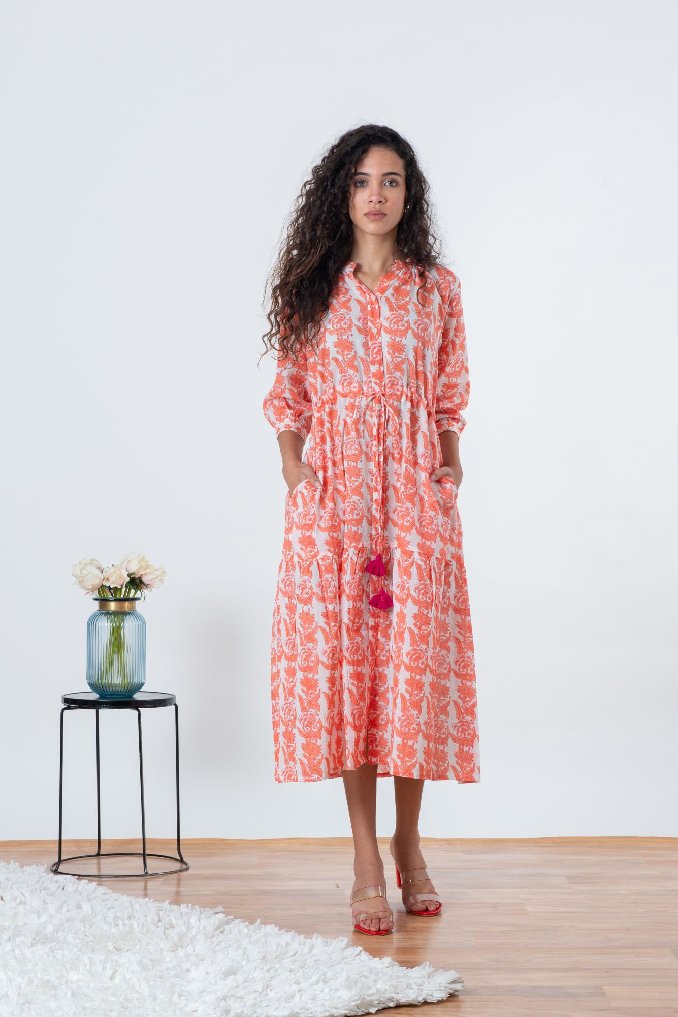 Tuscany Dress Creepers in Coral