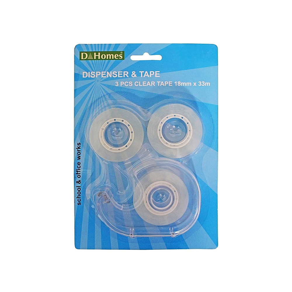 D Homes Plastic Tape Dispenser - 18 mm x 33 Metres